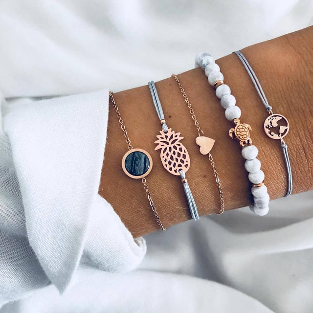 Marble Charm Mixed Bracelets for Women - Beautift