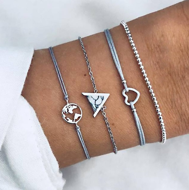 Marble Charm Mixed Bracelets for Women - Beautift